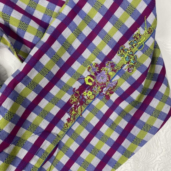 Robert Graham Sz L Plaid Button Up Shirt - Picture 6 of 11